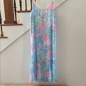 Lilly Pulitzer Winni Maxi Dress in Sink or Swim Multi Color Size Large NWT